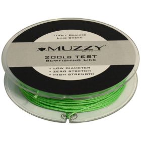 Muzzy Lime Green 200 Pound Test Braided Bowfishing Line 100 ft spool