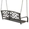 Farm Home Bronze Sturdy 2 Seat Porch Swing Bench Scroll Accents