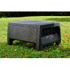 Contemporary Outdoor Coffee Table in Durable Black Plastic Rattan