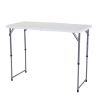 Adjustable Height White HDPE Folding Table with Powder Coated Steel Frame