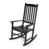 Indoor/Outdoor Patio Porch Black Slat Rocking Chair