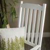 Indoor/Outdoor Patio Porch White Slat Rocking Chair