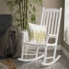 Indoor/Outdoor Patio Porch White Slat Rocking Chair