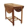 Kiln Dried Hardwood 39-inch Folding Patio Dining Table with Wheels