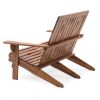 Outdoor 4-ft Adirondack Chair Loveseat Garden Bench in Natural Wood Finish