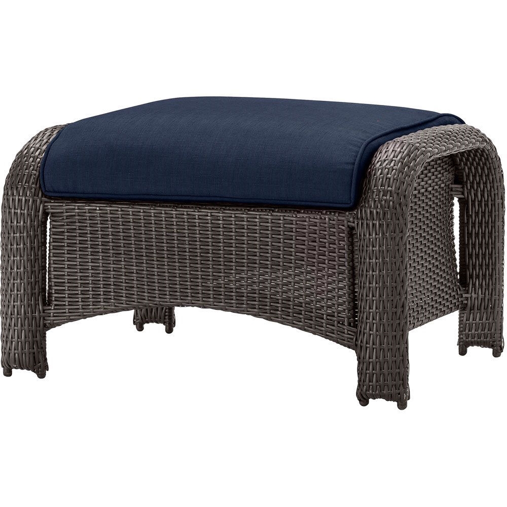 Outdoor 6-Piece Resin Wicker Patio Furniture Lounge Set with Navy Blue