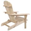 Unfinished Wood Folding Adirondack Chair Outdoor Garden Patio