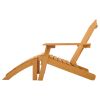 Folding Wooden Adirondack Chair with Foot Rest Ottoman