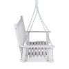 White 4.5-ft Slat-Back Solid Wood Porch Swing with Chain