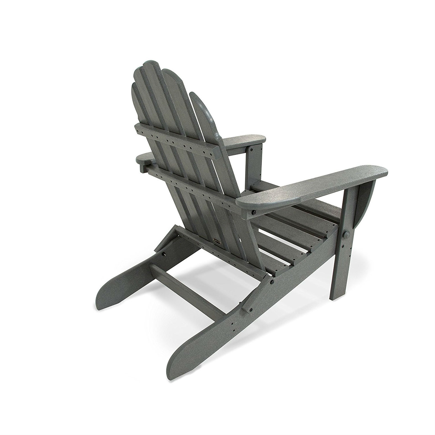 Outdoor All-Weather Folding Adirondack Chair in Gray Wood Finish - Made ...