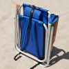 Royal Blue Beach Chair Recliner with Backpack Carrying Straps