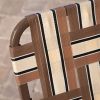 Outdoor Retro Beach Chair Chaise Lounge in Brown and Cream