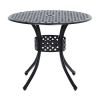 Round Metal 36-inch Outdoor Patio Table in Black Cast Aluminum