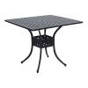 Square 39 x 39 inch Outdoor Patio Dining Table with Black Metal Finish