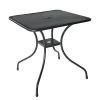 Ash Black Steel 28 x 28 inch Metal Outdoor Dining Patio Table