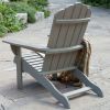 Outdoor Weather Resistant Eucalyptus Wood Adirondack Chair in Driftwood Finish