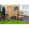3-Piece Outdoor Porch Rocker Set w/ 2 Amber Wicker Resin Rocking Chairs & Table