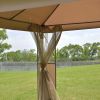 10 x 10 FT Gazebo with Coffee Canopy and Mosquito Netting Mesh Sidewalls