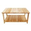 Outdoor Fir Wooden Patio Coffee Table in Natural Wood Color