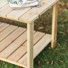 Outdoor Fir Wooden Patio Coffee Table in Natural Wood Color