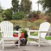 Outdoor Weather Resistant Patio Deck Garden Adirondack Chair in White Resin