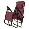 Set of 2 Burgundy Wine Red Folding Outdoor Zero Gravity Lounge Chair