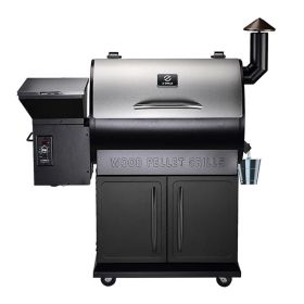Z GRILLS ZPG-700E Wood Pellet Smoker Grill, Stainless Steel Finish with Storage Cabinet